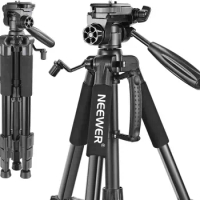 Neewer Portable 56 inches/142 Centimeters Aluminum Camera Tripod with 3-Way Swivel Pan Head,Bag for Canon Nikon Sony and others