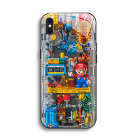 Ốp Điện Thoại Chống Sốc Kính Mario Khối Xây Dựng Sáng Tạo Chắp Vá Thích Hợp Cho [iPhone Xs Max] Case