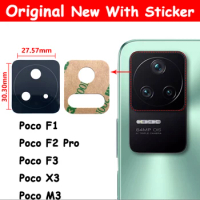 50Pcs/Lot Original New Glass Lens With Glue Sticker For Xiaomi Poco F4 5G F2 Pro Poco F3 Poco X3 Pro Poco M3 Glass LENS Xiami