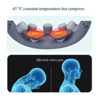 CkeyiN Electric Neck Massager EMS Shoulder Cervical Pain Relief Hot Compress Health Care Physiotherapy Relaxation Massage