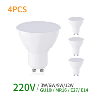 4pcs GU10 MR16 E27 E14 220V Lampada LED Bulb 3W 6W 9W 12W Bombilla LED Lamp Spotlight Lampara LED Spot Light 2835SMD Lampe Led
