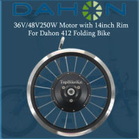 14inch 412 Motor Suitable for Dahon Folding Bike 74mm Motor TBK-74AD 36V/48V250W Front Hub Motor 20holes+14inch 412wheel Rim