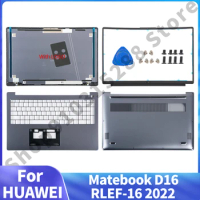 Covers For HUAWEI Matebook D16 RLEF-16 2022 NEW Original LCD Back Cover Front Bezel Palmrest Upper Bottom Case Replace Gray