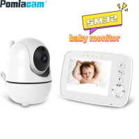 SM32 Baby Monitor 3.2 Inch Wireless Two-Way Talk Baby Monitor LCD Screen Display Infant Night Vision Camera Temperature Monitor