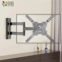 TV mount fits a diagonal range of 26-55 inches,The stand can hold loads up to 35kg TV Wall Mount Full Motion Tilt Bracket TV
