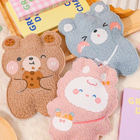 New Mini Water Heater Cartoon Plush Bear Hot Water Bottle Filled With Water Bear Flange Portable Student Hand Warmer Cute