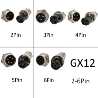 1Pcs 2,3,4,5,6pin Chassis Sockets Connects Microphone Mic Plug GX12 Connectors Male &amp;Female For CB and Ham Radios