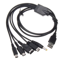 5 in 1 Charging Cable for Nintendo Wii U/ NEW 3DSXL/NEW 3DS/NDS LITE SP/PSP/GBA SP Nintendo Charging Cord