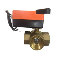 DN32 DN40 DN50 three-way Electric ball valve (with manual switch), electric globe valve motorized ball valve T type