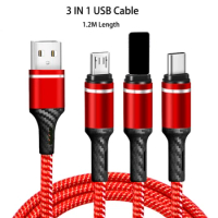 Multi Usb Charging Cable For Samsung S20 Note10 Type-c Usb Fast Charge Wire For Huawei Mate20 P30 Micro Usb Cable For Oppo Vivo