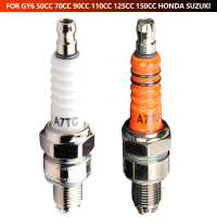 Spark Plug and Spark Plug Cap for Motorcycle/Scooter A7TC, A7RTC, A7TJC, compatible with GY6 50cc, 7