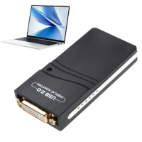 USB 2.0 To DVI/VGA/HDMI-Compatible External Graphic Video Adapter Universal Video Graphics Card Adapter for Multiple Monitors