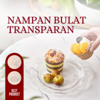 Nampan Bulat Akrilik Wadah Makanan Plastik Baki Transparan Wadah Makanan Kering Buah Kacang Bulat Ae