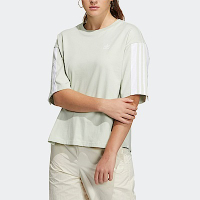 Adidas Adibreak Tee SS HY4264 女 短袖上衣 T恤 亞洲版 運動 休閒 棉質 按扣 淺綠