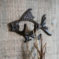 掬涵 鑄鐵飛魚掛鉤 墻鉤 花園庭院戶外裝飾個性雜貨ZAKKA美式
