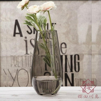 花器客廳鮮花插花玻璃花瓶透明裝飾擺設【櫻田川島】
