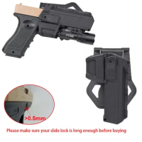 Tactical Right Hand Pistol Holster for Classics Glock 17 19 With X300 Flashlight Airsoft Colt M1911 P320 Movable Belt Gun Case