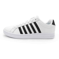 【全館滿額折】 K-swiss Court Tiebreak 白黑 皮革 運動 休閒鞋 男款 B3686【新竹皇家07011-126】