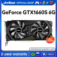 JIESHUO NVIDIA GTX 1660 Super 6GB Gaming graphics card GDDR6 GPU 192-bit gtx1660 Super 6g for PC desktop video office 1660s gtx