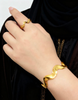 Gelang tangan (gelombang), set cincin bangle, titanium,saiz13-18cm barang kemas Gelang Tangan Batu D