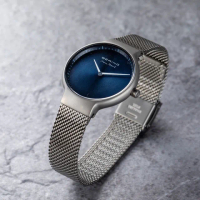 【BERING】BERING 丹麥國寶 MAX RENE設計師聯名限量時尚錶款/31mm-藍+灰-15531-077