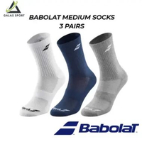 Babolat Medium 3 Pairs Socks/Kaos Kaki Padel Tennis Badminton M