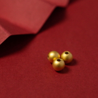 鍍18k金銅珠散珠diy手鏈手串配件銅珠子14K金色小金珠隔珠材料