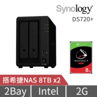 【搭希捷 8TB x2】Synology 群暉科技 DS720+ 2Bay 網路儲存伺服器