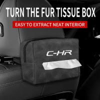 Car Suede Tissue Bag Protector Cover For Toyota CH-R CHR Car Seat Back Tissue Box Interior Accessories