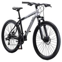 AL Comp 27.5 inch Men's Mountain Bike 21 Speed Adult Bicycle Grey Lightweight aluminum mountain frame is durable