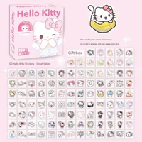 Kotak Stiker Lucu 100PCS Aesthetic Cute Characters Anime Animal Emoji Sticker Pack untuk Scrapbook P