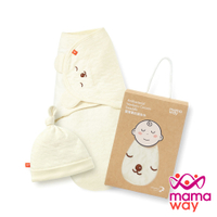 【mamaway 媽媽餵】睡睡熊蠶寶寶抗菌包巾禮盒組