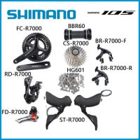 SHIMANO 105 R7000 2x11S Groupset R7000 170MM FD Braze On RD R7000 SS GS 25T/28T/30T/32T/34T Cassette Rim Brake Road Bicycle Kit