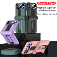 For Samsung Galaxy Z Flip 4 5G Skockproof Phone Case Hidden Bracket Magnetic Hinge Protection Phone Cover for Samsung Z Flip4
