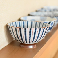 日式二色十草中平茶碗 日本製 送禮 茶碗 餐碗 飯碗