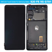 AMOLED for Samsung Galaxy S20 FE 5G G781 LCD Display Touch Screen Digitizer Assembly Replacement with Frame