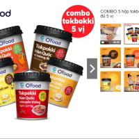 Com bo 2 cốc Tokpoki hàn quốc ofood hộp 105g