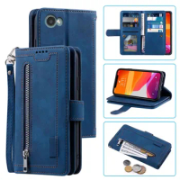 9 Cards Wallet Case For LG Q6 Case Card Slot Zipper Flip Folio with Wrist Strap Carnival For LG Q6 M700A Cover