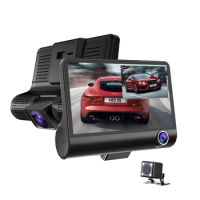4 Inch Car Dvr Camera Dash Cam 1080p Lte Car Black Box Camera 3 Channel Dashcam 3 Lens Dash Cam