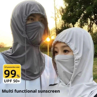 Summer Sunscreen Ice Silk Face Cover Mask Cycling Anti-UV Half Face Cover Breathable Balaclava K9U0