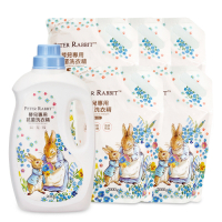 奇哥 比得兔嬰兒專用抗菌洗衣精-升級新配方 2000ml(1罐+5補充包)