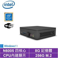 Intel NUC平台奔騰四核{黑熊戰士W}Win11 迷你電腦(N6005/8G/256G M.2 SSD)
