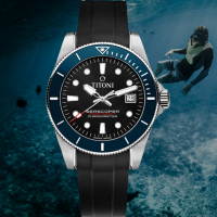 TITONI 梅花錶 海洋探索 SEASCOPER 300 天文台認證 陶瓷圈潛水機械腕錶 83300S-BE-R-706