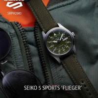 SEIKO 精工 5 Sports  軍風帆布錶帶機械錶(4R36-10A0G/SRPH29K1)39.4mm