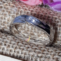 Cincin Pria Palladium Original P03 - Ring Nikah Tunangan Kawin Custom Permata | Perak 950 Platinum E