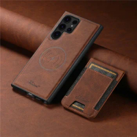Magsafe 2 In 1 Detachable Magnetic Leather Phone Case For Samsung Galaxy S24 S23 S22 Plus Ultra Note 20Ultra Card Holder Cover