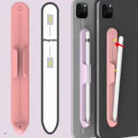 Silicone for Apple Pencil Slot 1 or 2 Generation Stylus Ipad Soft Magnetic Suction Pen Slot Holder Pen Case Capacitor Compatible