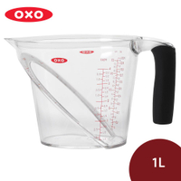美國 OXO 輕鬆看量杯 塑膠量杯 有柄量杯 1L【$199超取免運】