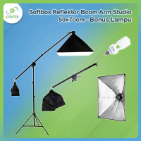 Softbox Reflektor Boom Arm Studio 50X70Cm Bonus Lampu Terlaris