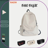 COD Combo balo trơn  kèm túi đựng hộp bút đi học nam nữ HAZIN balo vải dù thời trangchống nước đựng 
